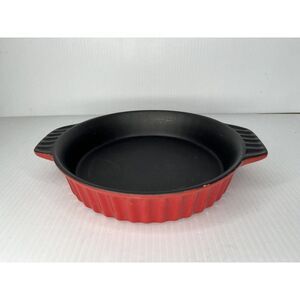 Red Crockpot Stoneware Round Baking Dish 10"